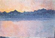 Ferdinand Hodler Genfersee mit Mont-Blanc im Morgenlicht oil painting artist